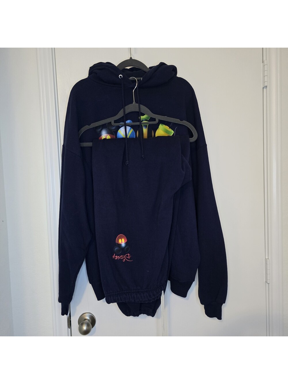 VTG 2000s Y2K Disney 2-Piece Set Sweater Sweatpants Dark Blue Mens XL Donald